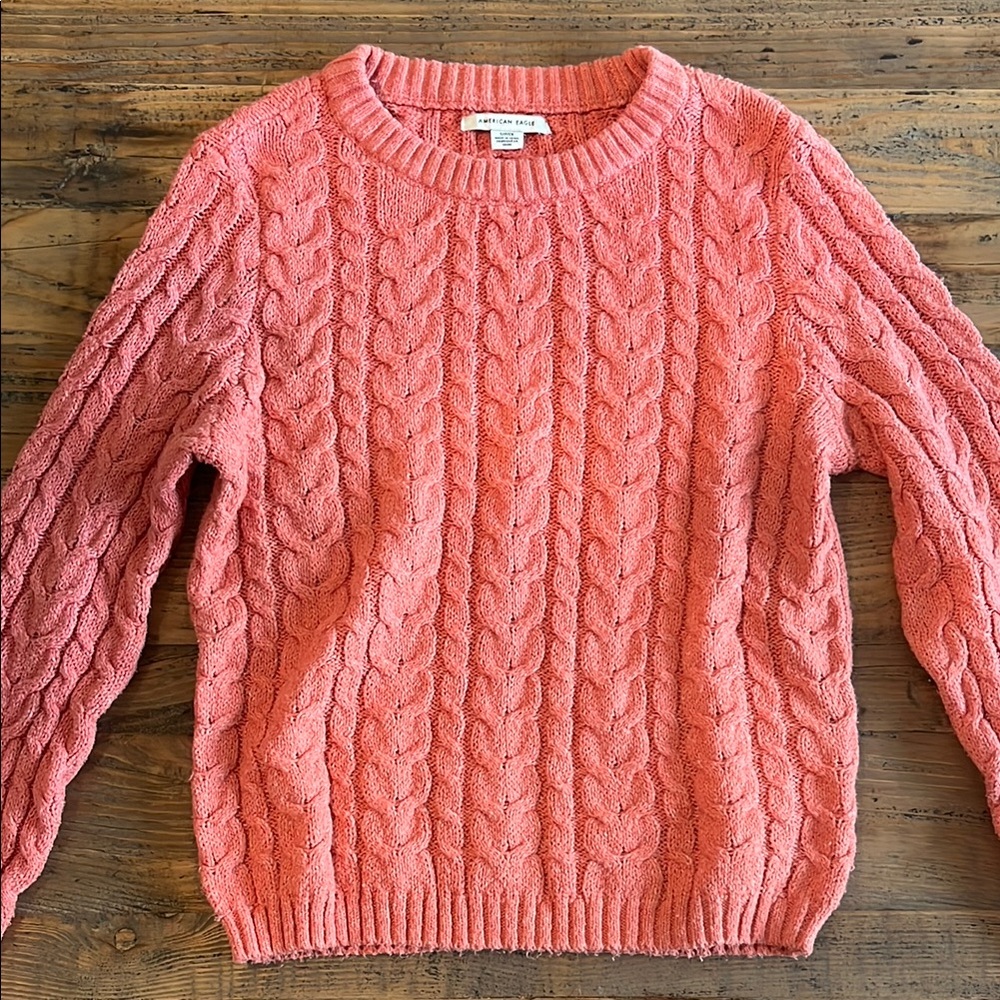 American Eagle Crewneck Cable Knit Sweater